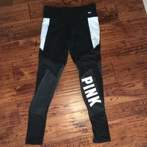 Black & White Leggings W/ Mesh Panelling